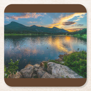 Vacker Colorado-scenografi Coaster Set Underlägg Papper Kvadrat