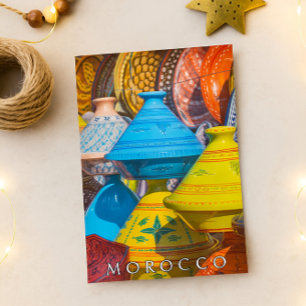 Vacker Colorul Moroccan Tajine Food Vykort