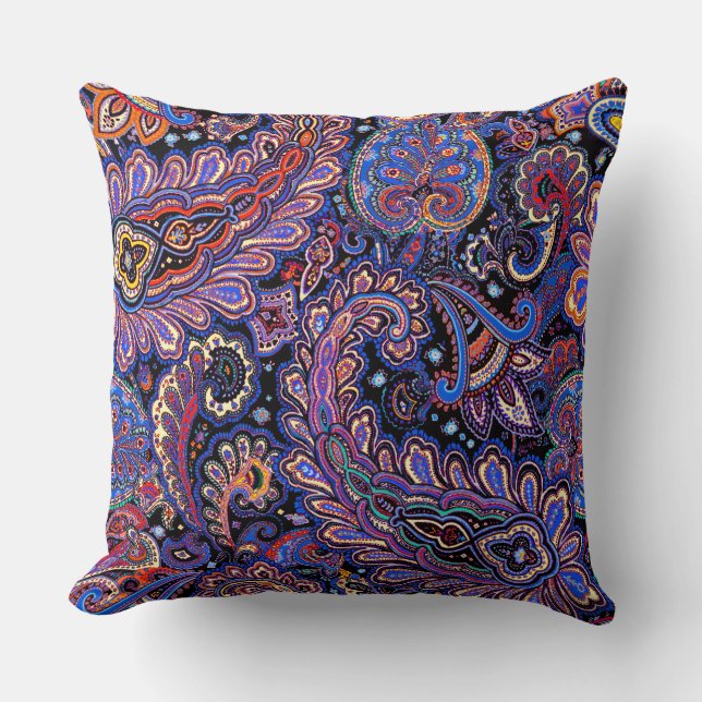 Vacker, cool lila lavendel paisley design kudde (Framsida)
