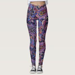 Vacker, cool lila lavendel paisleydesign leggings