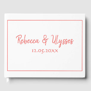 Vacker Coral och White Gästböcker