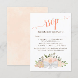 Vacker Coral Peach Watercolor Ro Bröllop OSA Kort