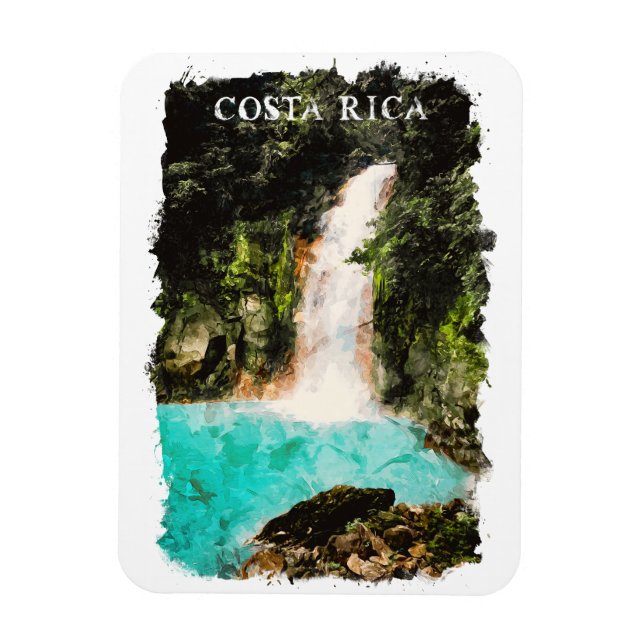 Vacker Costa Rica Watercolor Nature Magnet (Vertikal)