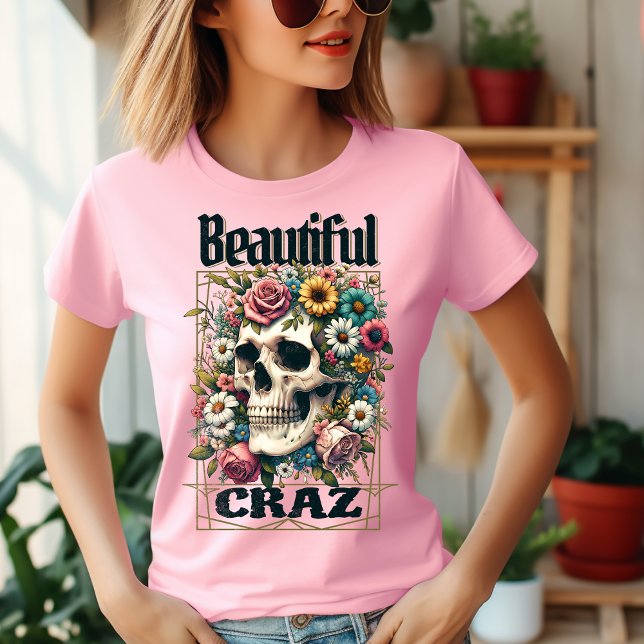 Vacker Crazy Skull T-Shirt (Skapare uppladdad)