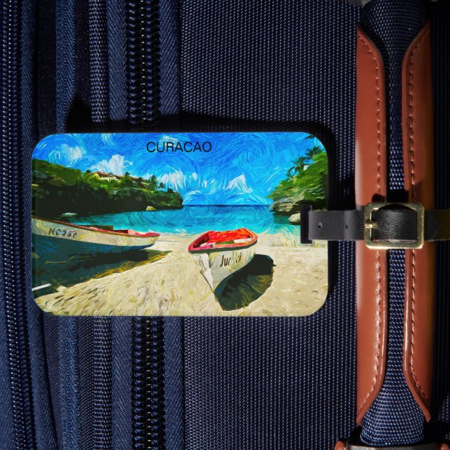 Vacker Curacao Tropical Island Scenery Bagagebricka (Framsida Insitu 4)