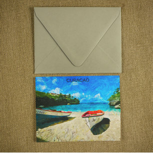 Vacker Curacao Tropical Island Scenery Vykort