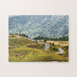 Vacker Curving Road, österrikisk scenery Pussel