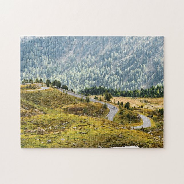Vacker Curving Road, österrikisk scenery Pussel (Horisontell)