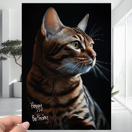 Vacker Cute Bengal Kattunge Grattis på födelsedage Kort