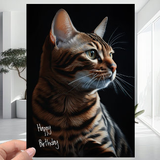 Vacker Cute Bengal Kattunge Grattis på födelsedage Kort