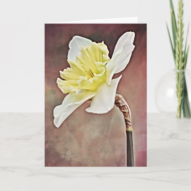 Vacker Daffodil Flower Art Note-kort Kort (Framsida)