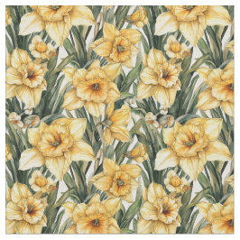 Vacker Daffodil Gult Sömlös mönster väv Tyg