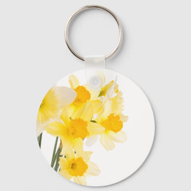 Vacker Daffodils Keychain Nyckelring (Framsida)