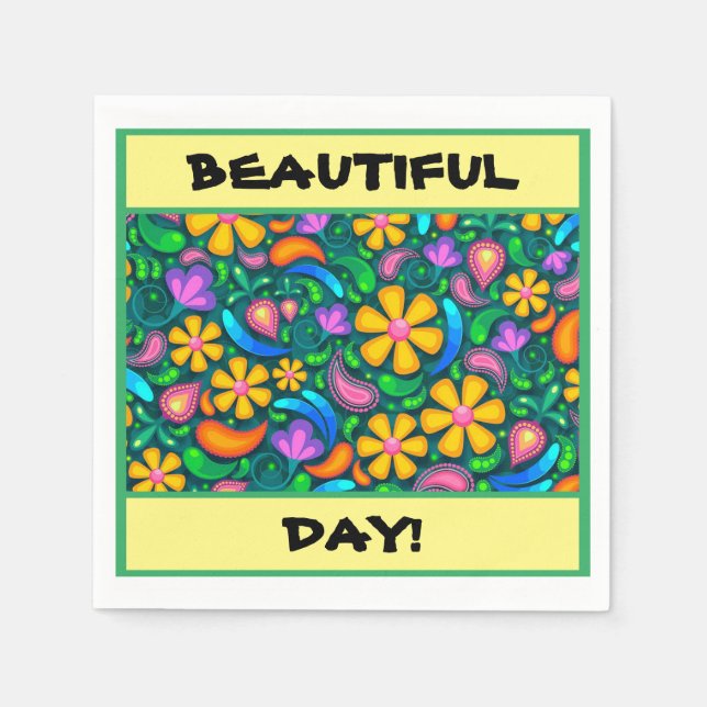 "VACKER DAG!" BLOMSTERLIG PAPERSERVETT PAPPERSSERVETT (Framsidan)