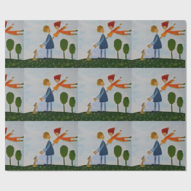 Vacker Dag Romantisk Promenad  Mat Wrappringspappe Presentpapper (Platt)