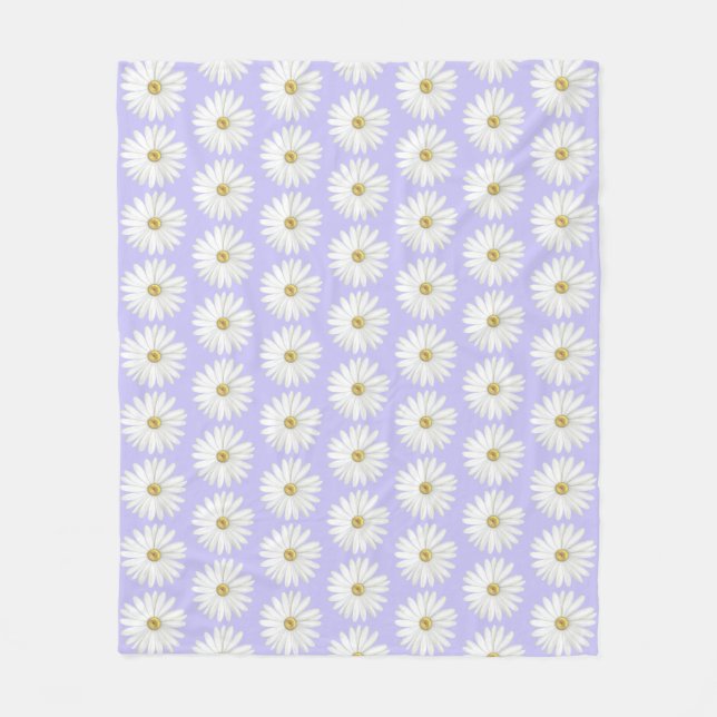 Vacker Daisy blomma på lätt periwinkle Fleecefilt (Framsidan)