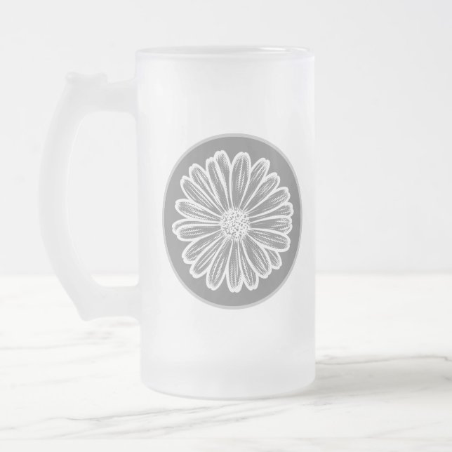 Vacker Daisy Flower, rasterbild Frostat Ölglas (Vänster)