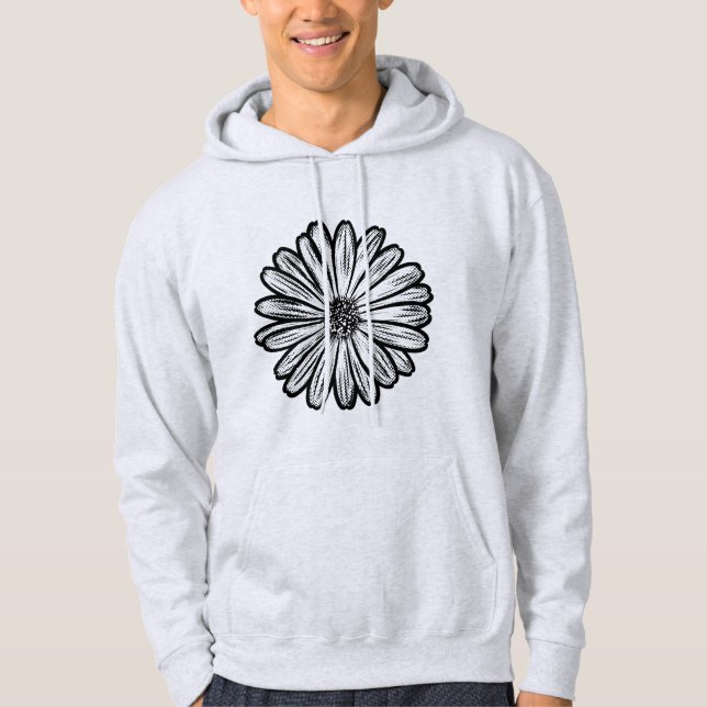Vacker Daisy Flower, rasterbild Hoodie (Framsida)