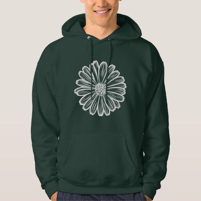 Vacker Daisy Flower, rasterbild Hoodie (Framsida)