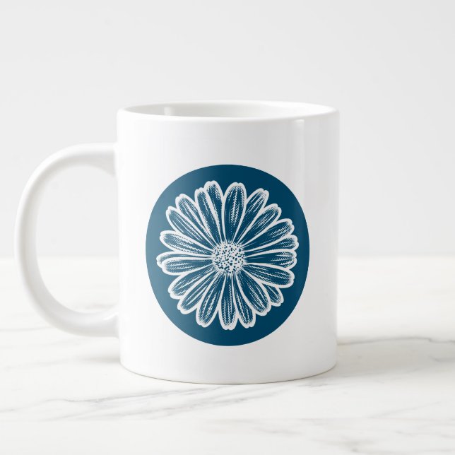 Vacker Daisy Flower, rasterbild Jumbo Mugg (Vänster)