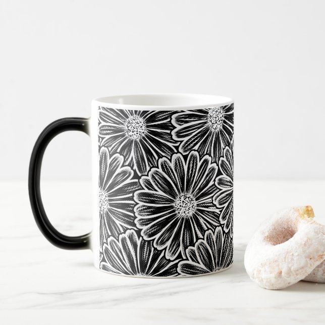Vacker Daisy Flower, rasterbild Magisk Mugg (Med munk)