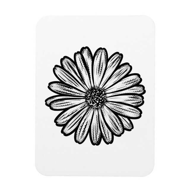 Vacker Daisy Flower, rasterbild Magnet (Vertikal)