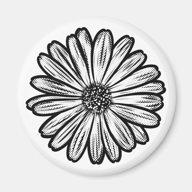 Vacker Daisy Flower, rasterbild Magnet (Framsidan)