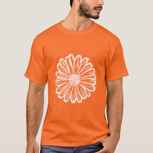 Vacker Daisy Flower, rasterbild T Shirt (Framsida)