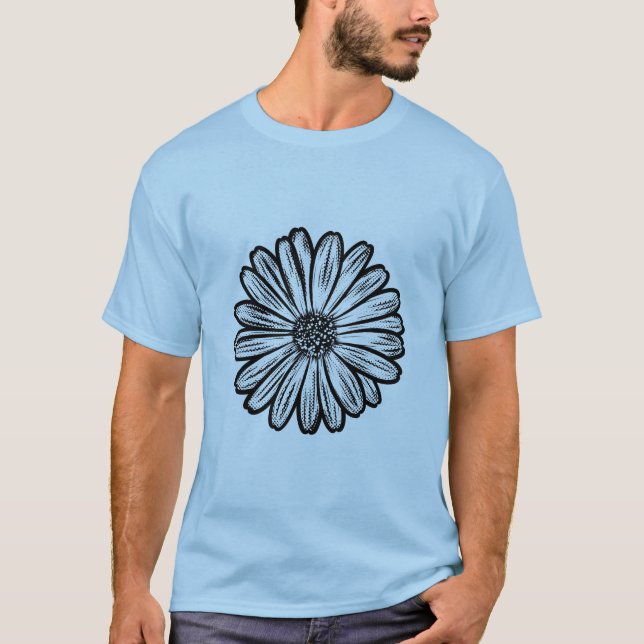 Vacker Daisy Flower, rasterbild T Shirt (Framsida)