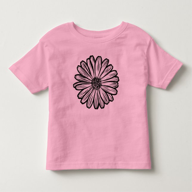 Vacker Daisy Flower, rasterbild T Shirt (Framsida)