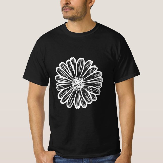 Vacker Daisy Flower, rasterbild T Shirt (Framsida)