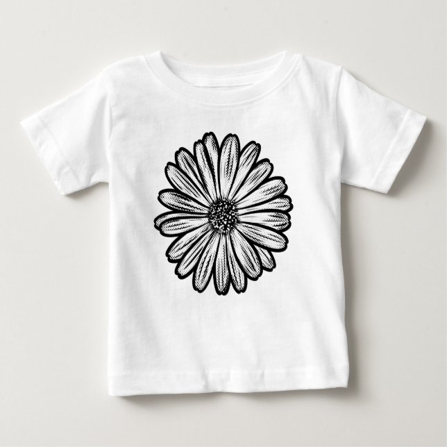Vacker Daisy Flower, rasterbild T Shirt (Framsida)