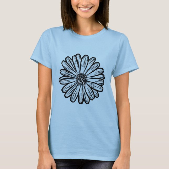 Vacker Daisy Flower, rasterbild T Shirt (Framsida)