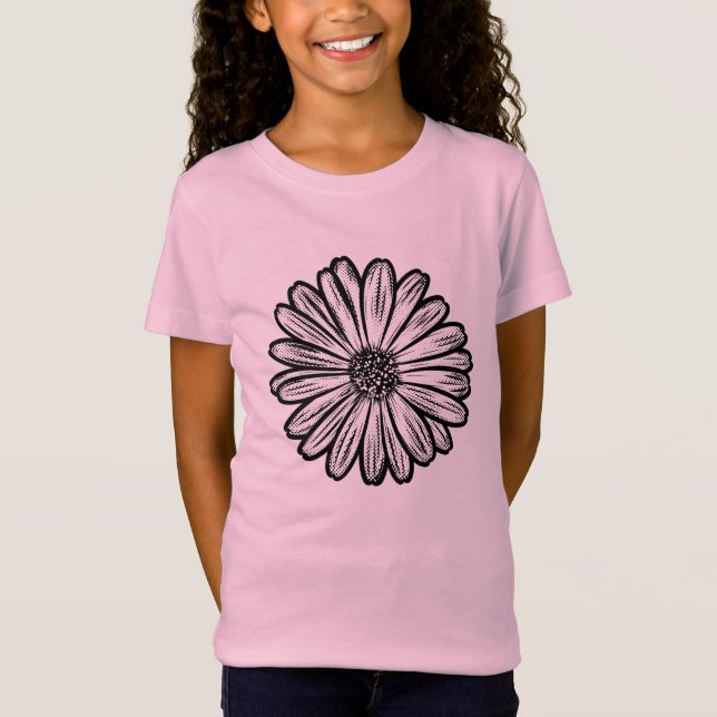 Vacker Daisy Flower, rasterbild T Shirt (Framsida)