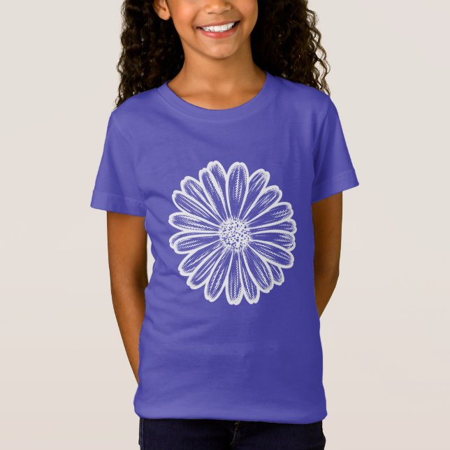 Vacker Daisy Flower, rasterbild T Shirt (Framsida)