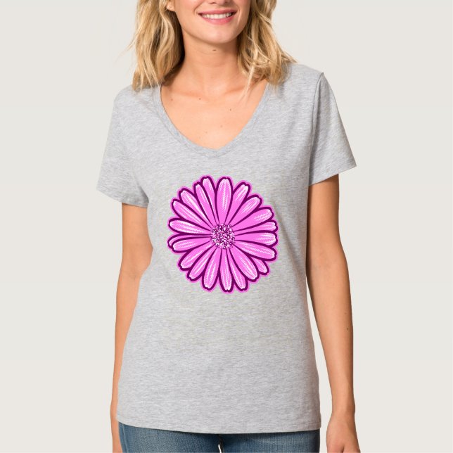 Vacker Daisy Flower, rasterbild T Shirt (Framsida)
