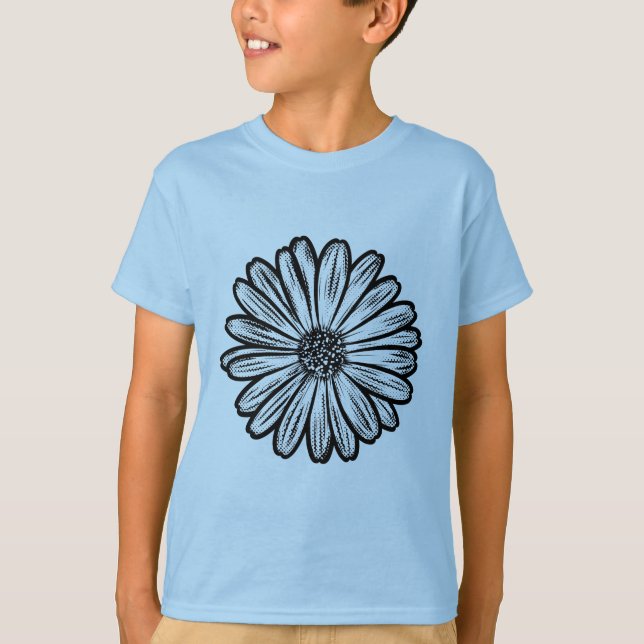 Vacker Daisy Flower, rasterbild T Shirt (Framsida)