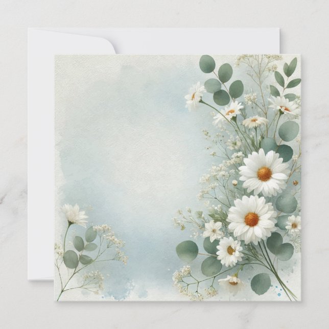 Vacker Daisy-kanttryck Design Inbjudningar (Framsida)