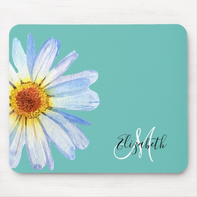 Vacker Daisy Vit Rosa Monogrammusmatta Musmatta (Framsidan)