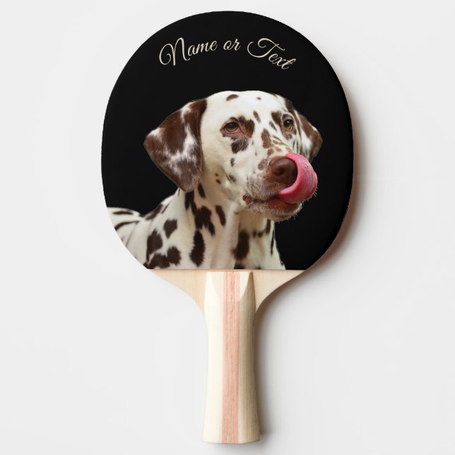 Vacker Dalmatien Hund Tan Brown Elegant Black Pingisracket (Framsidan)