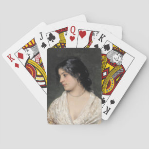 Vacker Dam med Pearl Necklace Casinokort