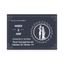 Vacker dammig bröllopsinbjudan