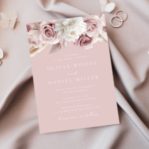 Vacker dammig rosé kind wedding inbjudningar