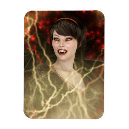 Vacker damvamp Perfekt Halloween-häxstil Magnet