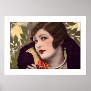 vacker deco dam med ro poster