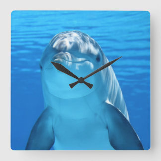 Vacker delfin fyrkantig klocka