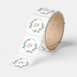 Vacker delikat julkrans monogram runt klistermärke