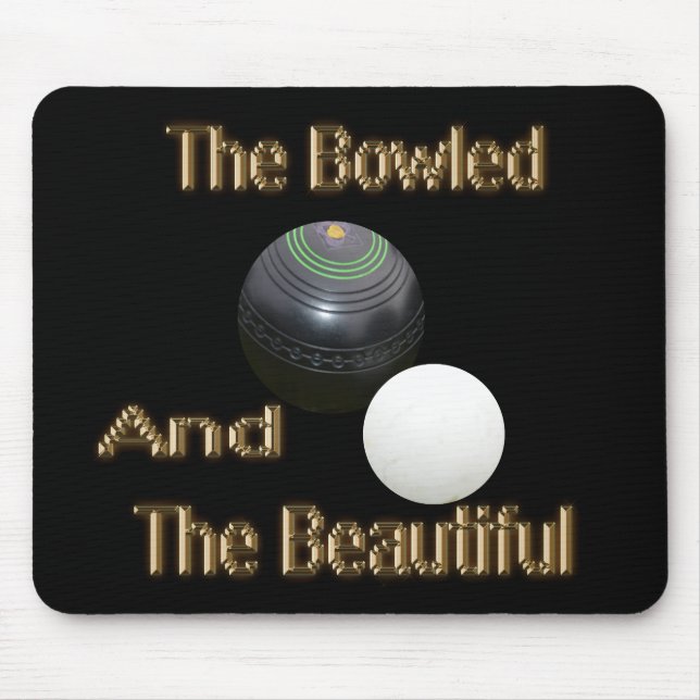 Vacker design för gröna bowlingbanor med guldbowli musmatta (Framsidan)