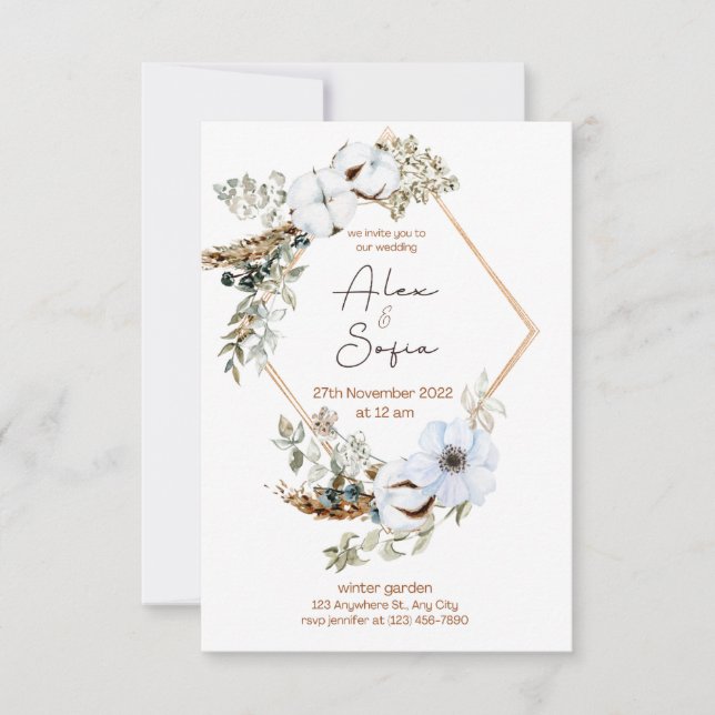 vacker design för speciella dagen inbjudningar (Framsida)