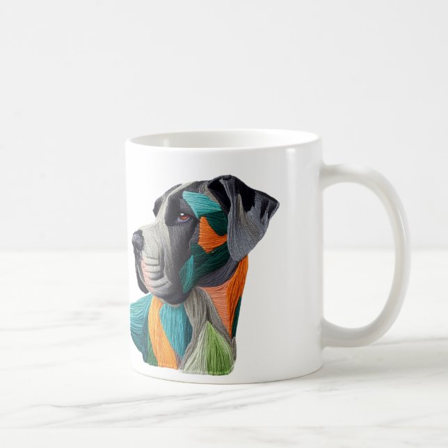 Vacker detaljerad unik stil Grand Danois-mugg Kaffemugg (Höger)